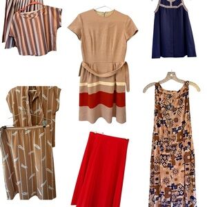 Lot of six women’s vintage dresses and skirt sets